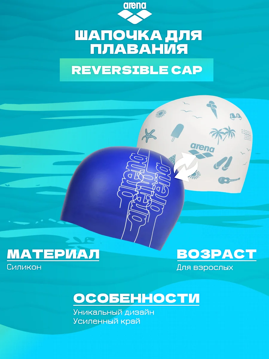Шапочка для бассейна двусторонняя Шапочки плавания ARENA/REVERSIBLE CAP - купить по