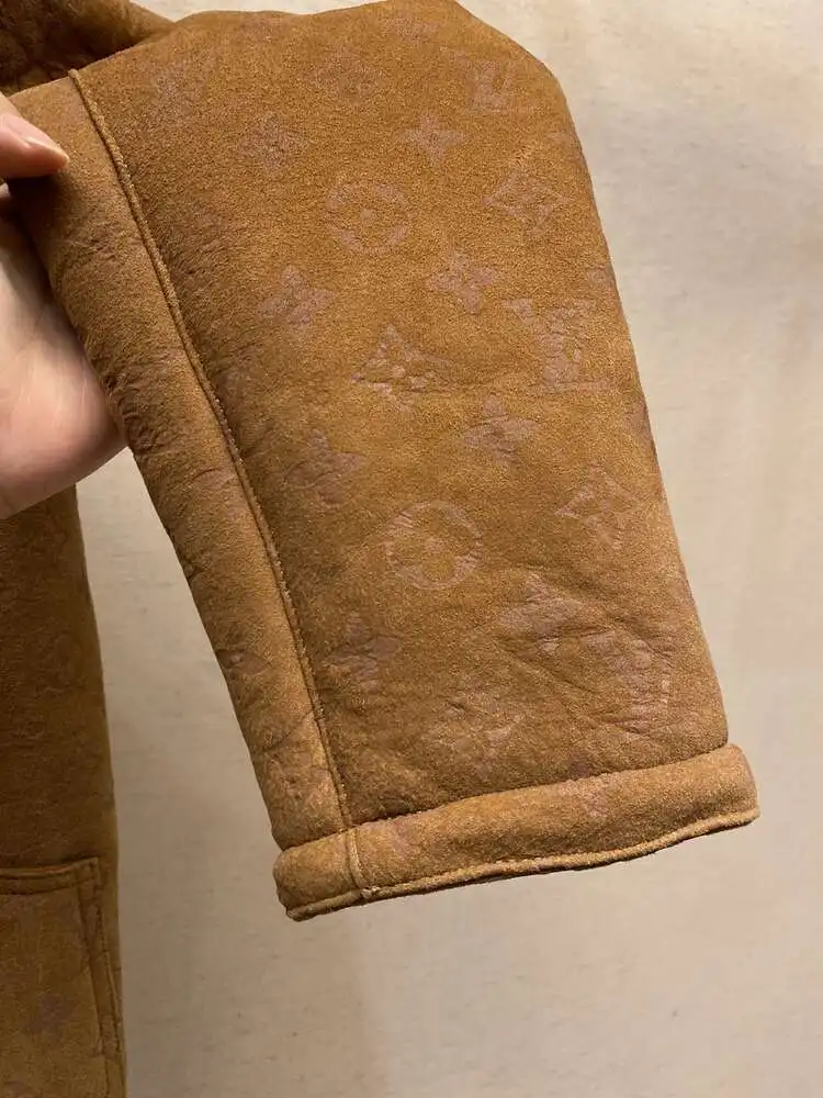 Модный КлассичесКий Топ В Стиле Louis Vuitton Мужская Меховая Цельнокроеная КуртКа Из Овечьей Шерсти