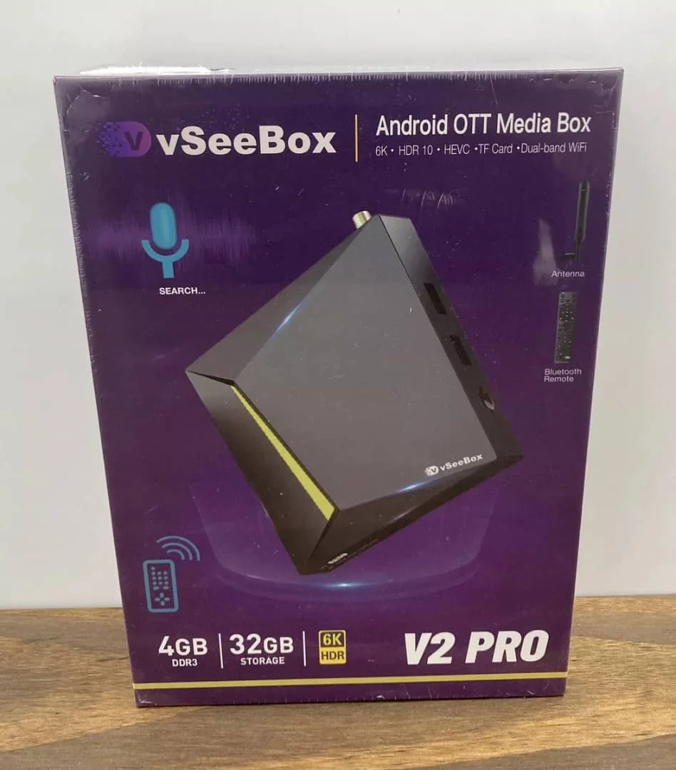 СКИДКА ПРОДАЖА ЧЕРНАЯ ПРОВОДКА Новый VSeeBox V2 Pro Android OTT Media Box двухдиапазонный Wi-Fi 6K 32