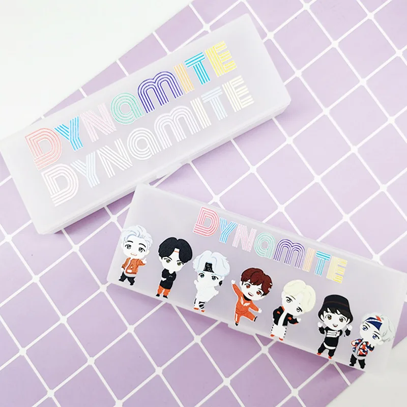 

KPOP Bangtan Boys Dynamite Cartoon Printing Pencil Case Students Stationery Bag Storage Bag JungKook Kim Taehyung Fans Gifts C81