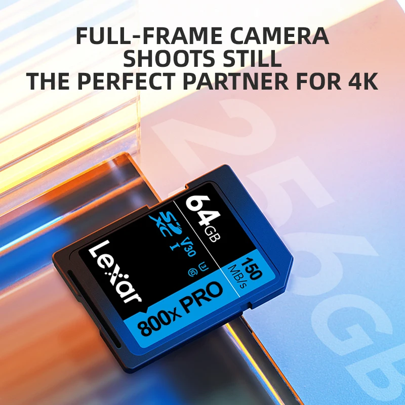 Фото SD-карта Lexar 800X PRO 32 ГБ/64 ГБ/128 ГБ/256 ГБ, 150 МБ/с, высокоскоростная карта памяти класса 10, 4K V30 для камер, зеркальных экшн-камер №3