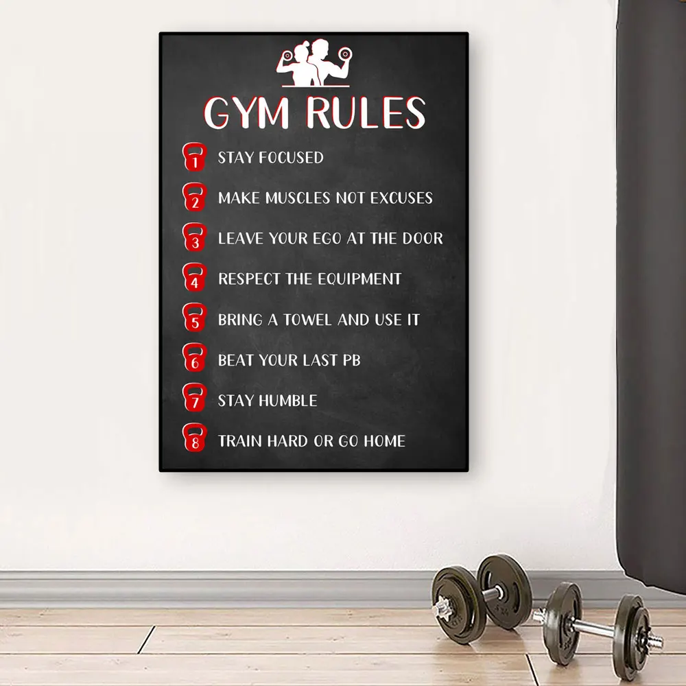 

Спортивные правила для тренажерного зала, мотивирующая цитата, искусство в современном стиле, потеря веса, упражнения для тренажерного зал...