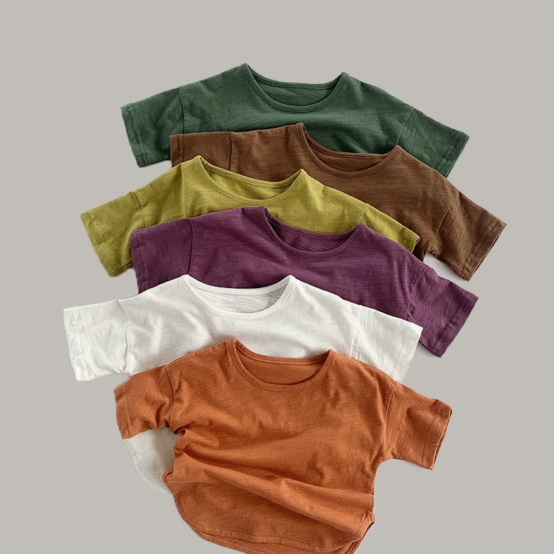 

Babies Toddlers Boy's Girls' Universal Solid Cotton Short-Sleeve Tee Shirts