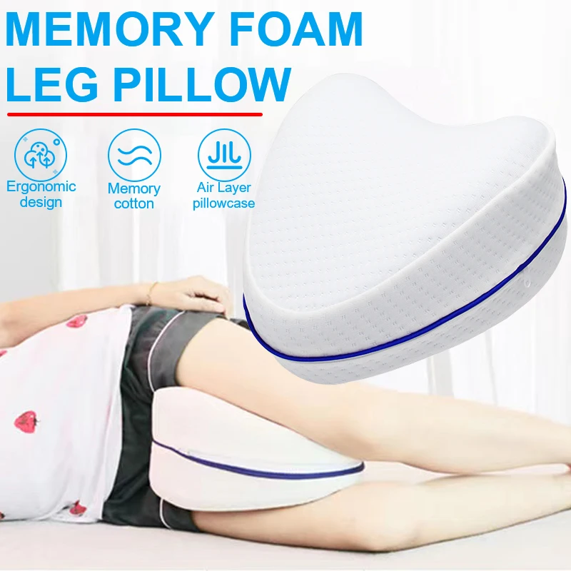 

Memory Foam Pillow Pregnancy Orthopedic LegKnee Body Wedge Foot Cushion for Side Sleeper Sciatica Relief Pain Fatigue 2022 New