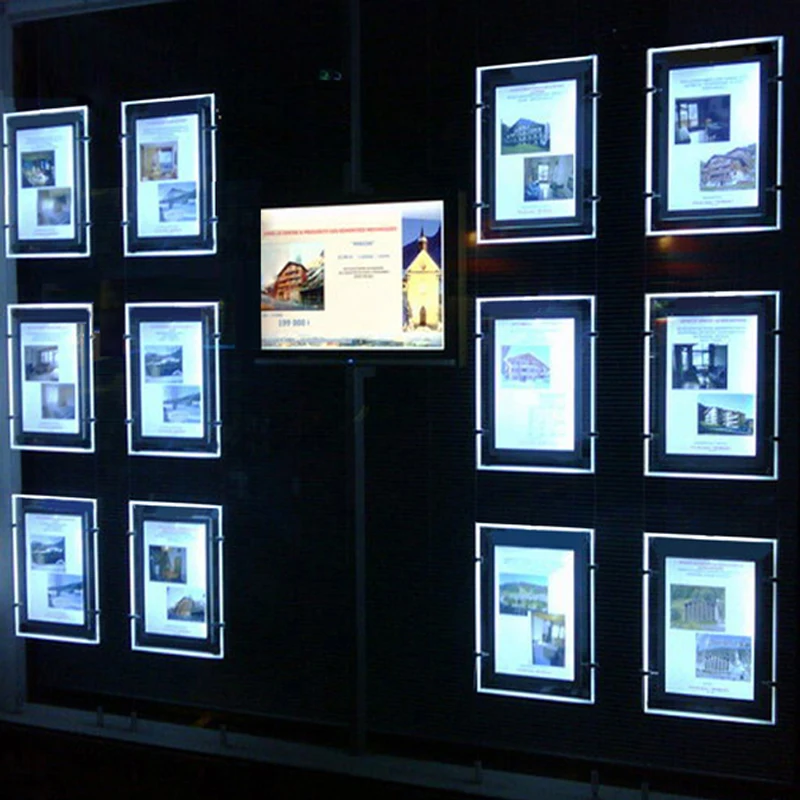 Подвесные кабельные световые короба формата А4/А3 подвесные оконные дисплеи с