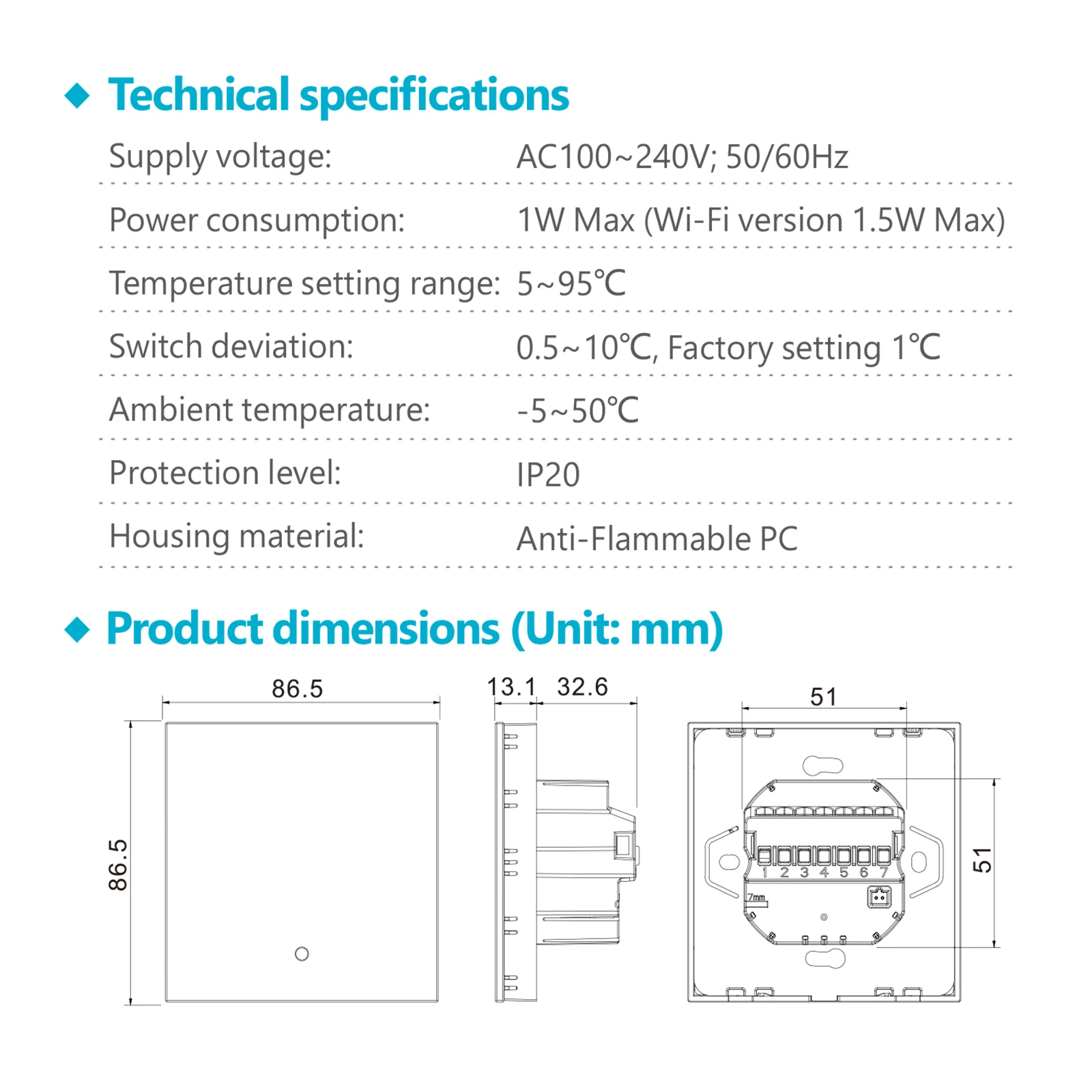 Умный Wi-Fi термостат Qiumi контроллер температуры воды/пола для отопления