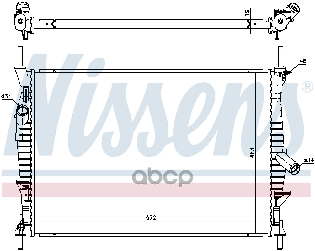 Радиатор Охлаждения Двигателя Nissens арт. 69240