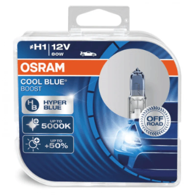 Лампа H1 (80W) OSRAM Cool Blue Boost 5000K OSRAM 62150CBB_HCB,  Лампы дальнего света Автолампы  автомобиль
