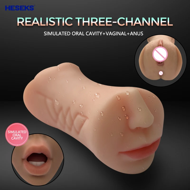 

3 IN 1 Vaginal Anus Male Masturbator Oral Sex Real Deep Throat Masturbation Aircraft Cup Blowjob Pocket Pussy Sexy Toys for Men