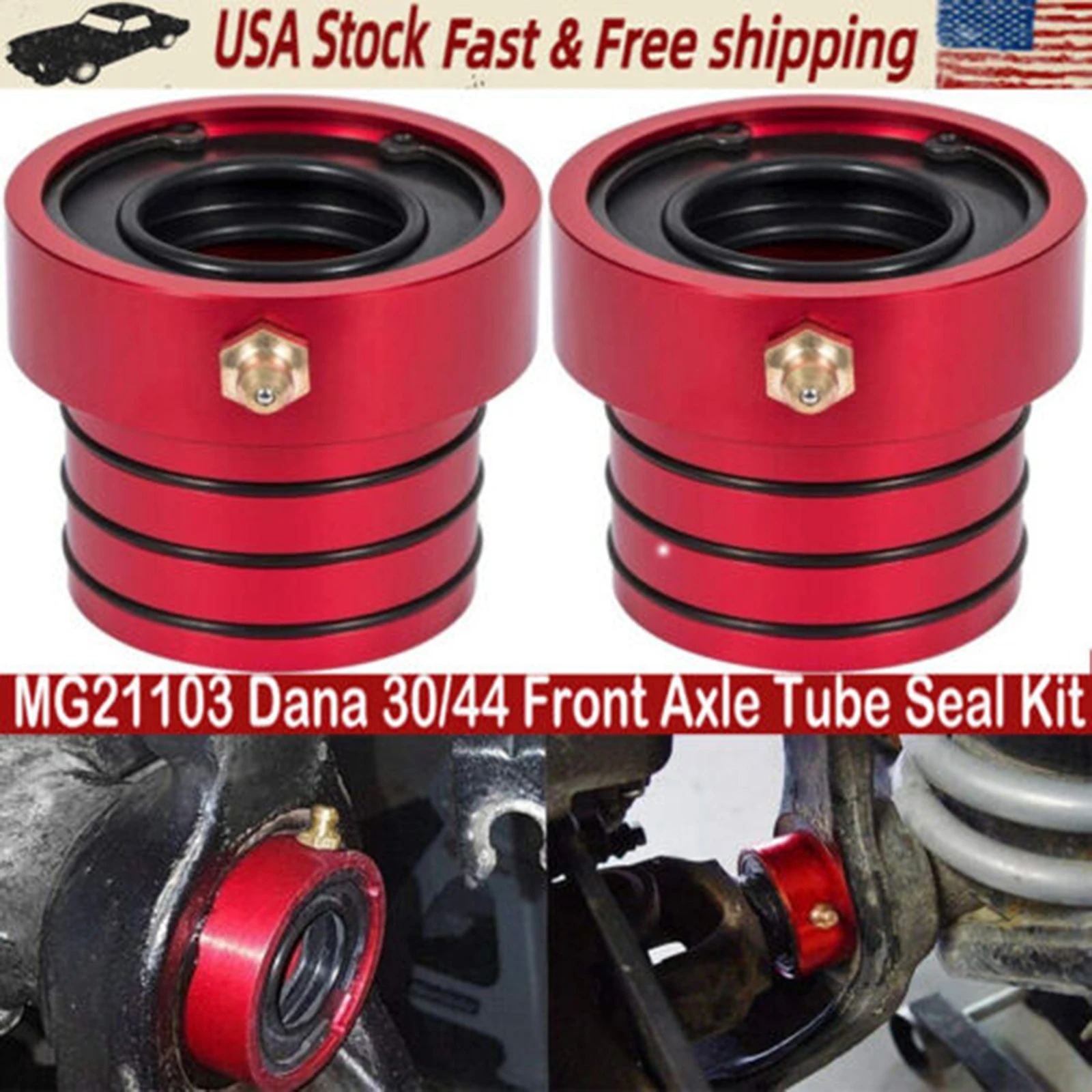 2шт Комплект уплотнителей трубки переднего моста MG21103 Dana 30/44 для Jeep JK TJ XJ ZJ MJ