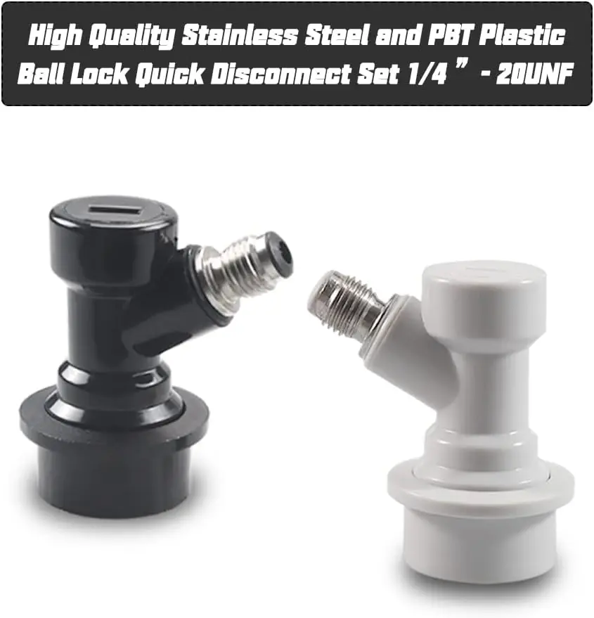 Cornelius Keg Quick Disconnect Ball Lock MFL Dis-Connect Set с поворотными гайками 5/16 Газ 1/4 Жидкие колючки