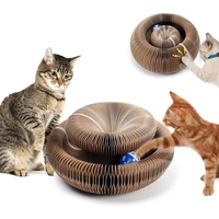 magic organ cat scratch board with bell kitten toy interactive claw sharpener folding corrugated funny cat toys pet supplies new
