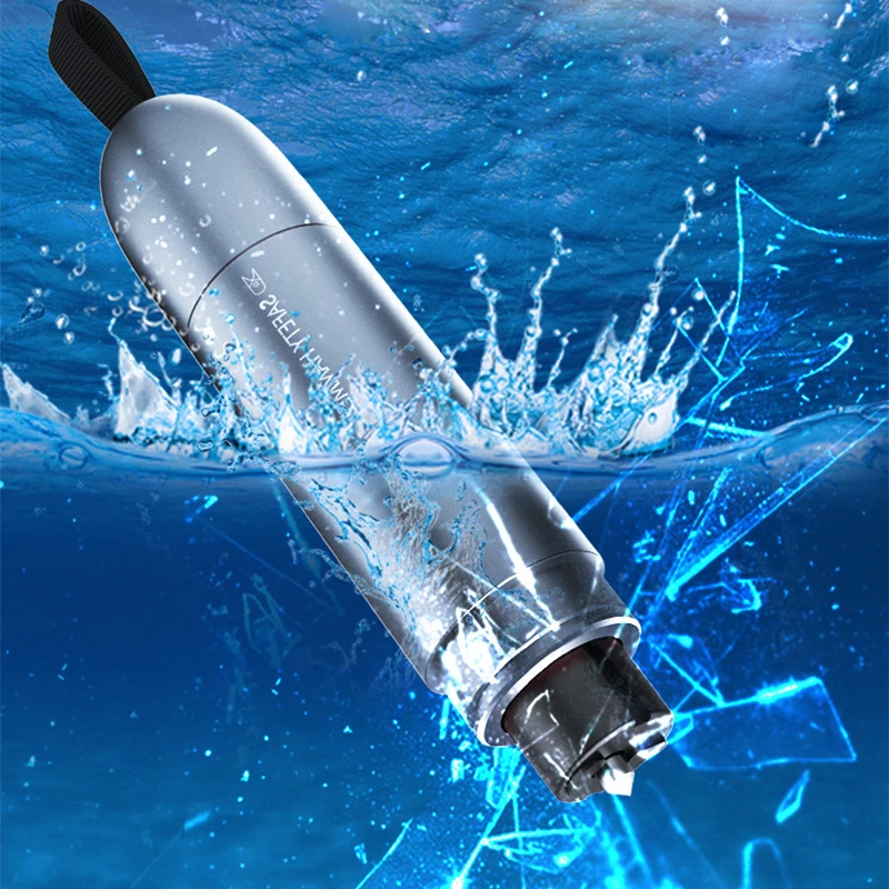 

Auto Emergency Glass Window Breaker Car Safety Hammer Alloy Body Hidden Seat Belt Cutter 2 in 1 Tools Life-Saving Car Supplies