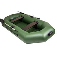 Лодка БАРС 260 надувная из ПВХ зеленая/серая 2-местная гребная длина 2,6м