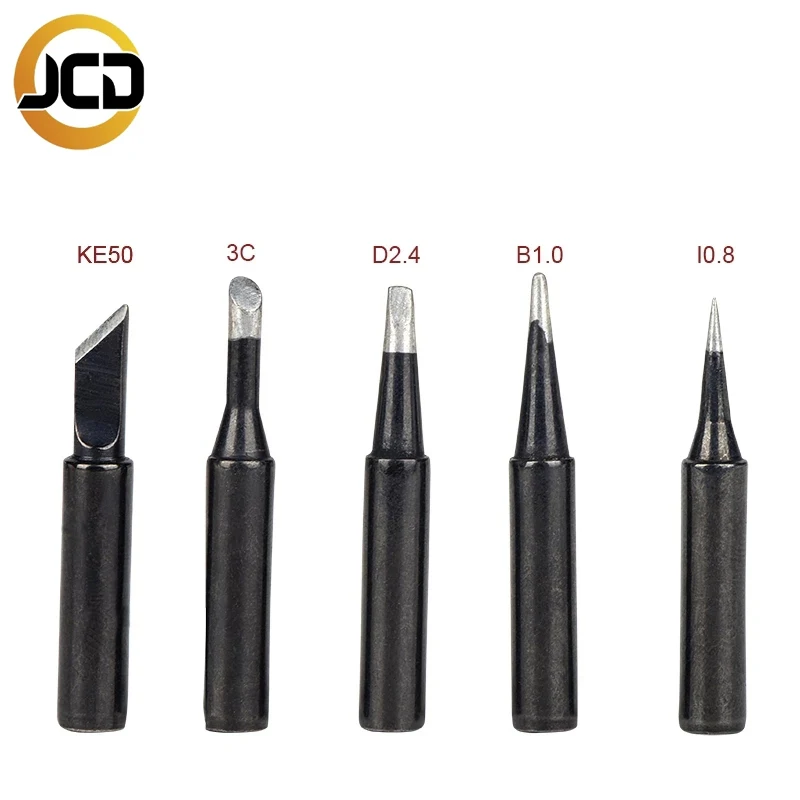 JCD 5 шт./лот наконечники для паяльника KE50 3C D2.4 B1.0 I0.8 900 м серебристая черная медная