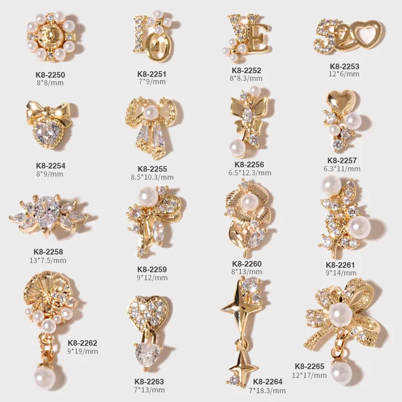 

5 Pcs 3D Luxury Brand Nail Jewels Design Logo Bulk Manicure Art Decoration Parts Daimond Glitter Butterfly Charms Accessories