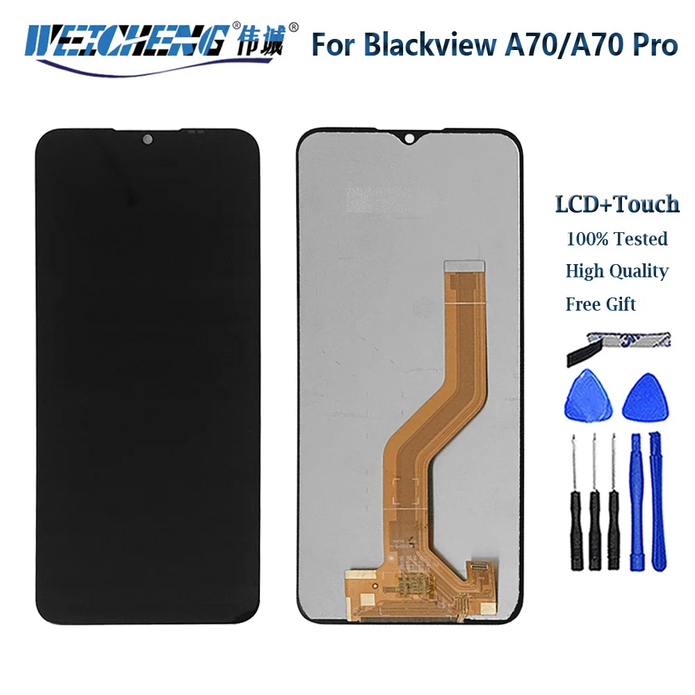 6,5 дюймовый ЖК-дисплей для BLACKVIEW A70 + кодирующий преобразователь сенсорного экрана в сборе 100% Оригинальный ЖК-дисплей + сенсорный дигитайзер для BLACKVIEW A70 + Инструменты
