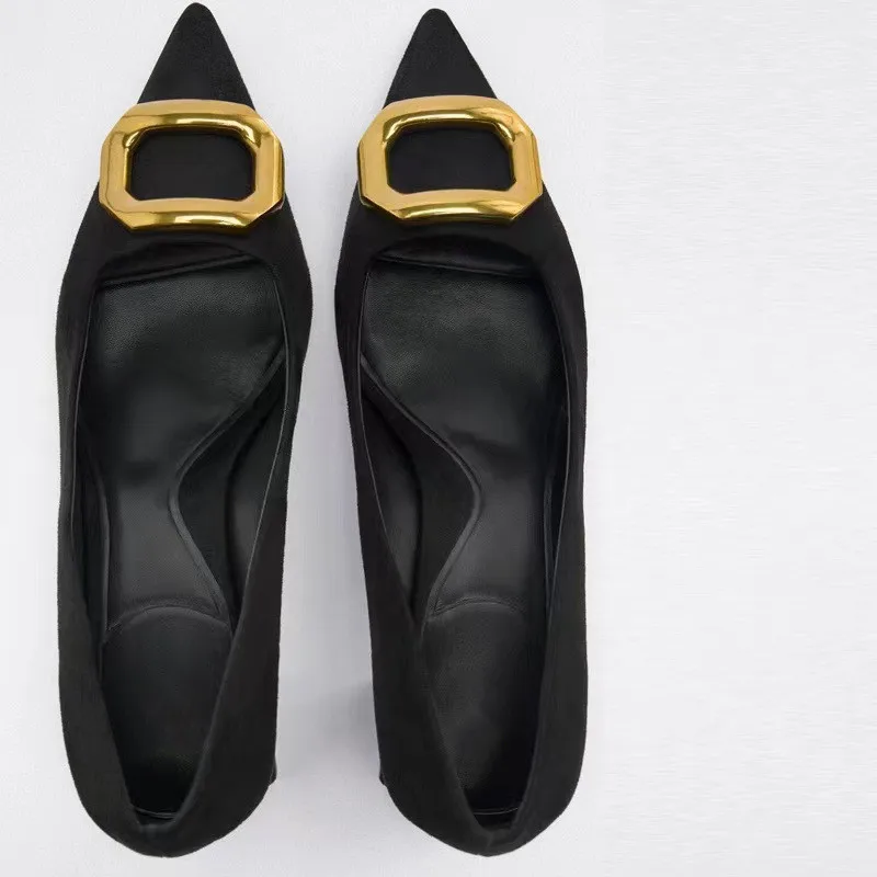 TRAF Black High Heels Shoes For Women Pumps 2023 Spring Summer Elegant Female Heeled Shoes Luxury Women's Shoes Office Lady Shoe