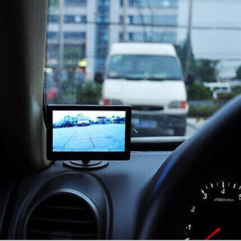 4.3" 5" TFT LCD Car Color Display Monitor Rear View Camera Wide Degree Waterproof Night Vision Reversing Backup 2In1 Parking Rev |