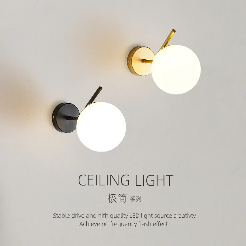 

Bedside Wall Lamp for Bedroom Stairs Indoor LED Wall Lighting Wall Sconce for Home Living Room Gold Black Home Decoration