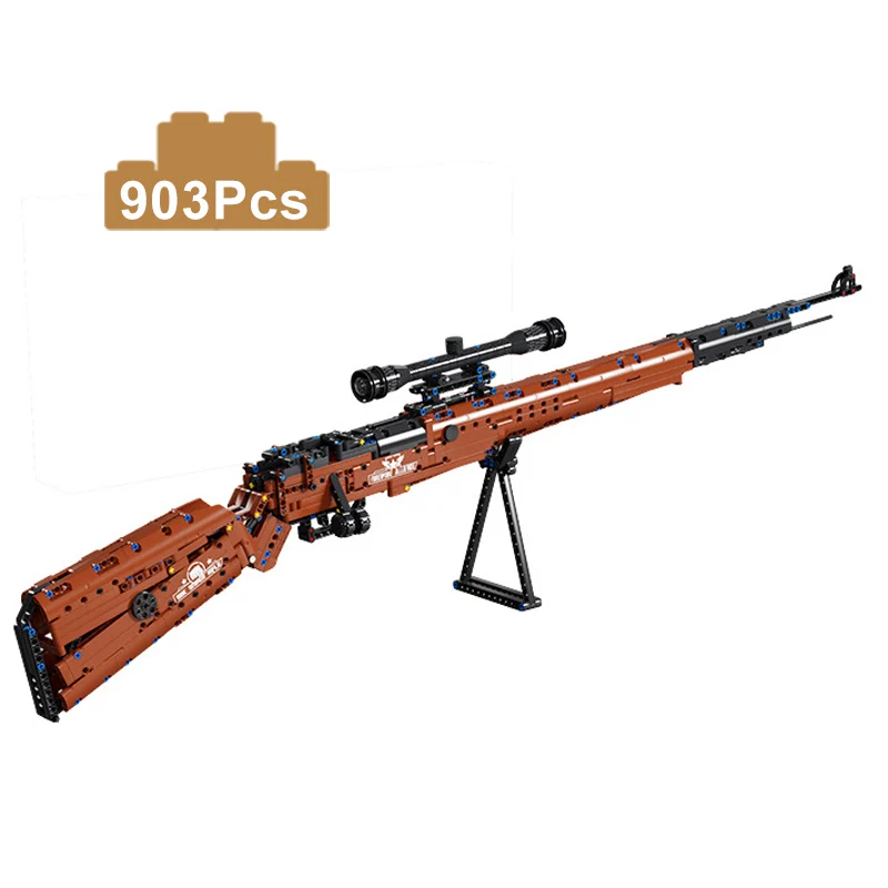 

Military WW2 98K Sniper Rifle Game Gun Model Building Blocks City PUBG Weapons Can Shoot Bullets Bricks Assembly MOC Toys Gift