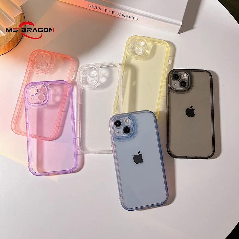 

Phone Cases For iPhone 13 13ProMax 12 12ProMax 11 X XR XS Max Luxury Clear Candy Color Soft TPU Camera Protects Shockproof Cover
