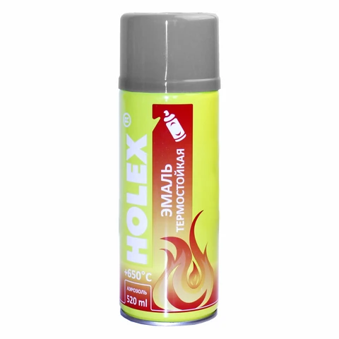 Эмаль термостойкая серебристая аэрозоль HOLEX 520мл HAS-8056 - изображение