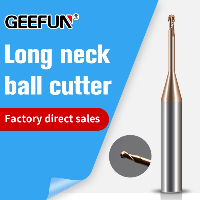 

Ball Nose Long Neck End Mill 2 Flutes Router Bits for Deep Notch Carbide Cutter CNC Cutting Tools