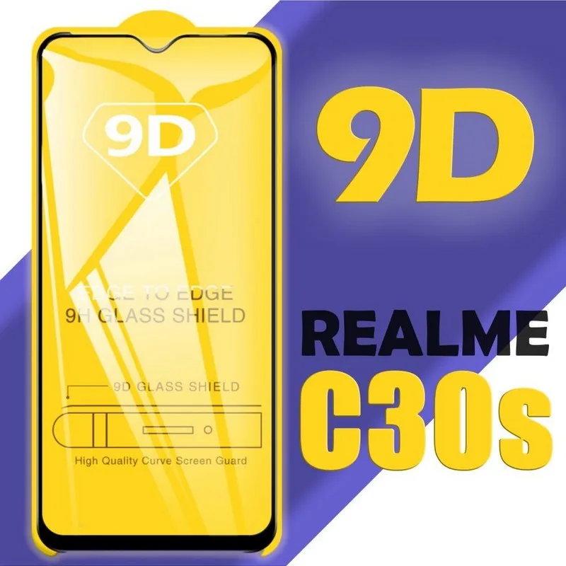 Защитное стекло для Realme C30s / 9D на весь экран