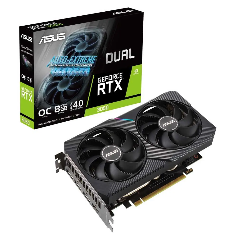 

100% OFFICIAL ASUS Dual NVIDIA GeForce RTX 3050 OC Edition Gaming Graphics Card - PCIe 4.0, 8GB GDDR6 Memory, HDMI 2.1, DisplayP