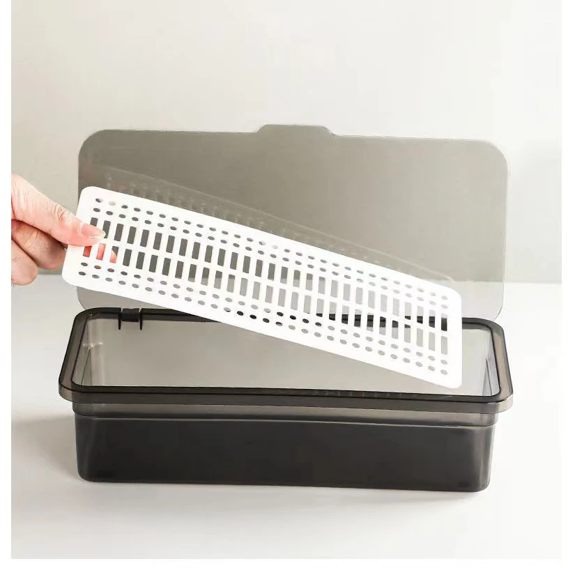 Коробка для хранения косметических кистей макияжа с крышкой Пыленепроницаемая