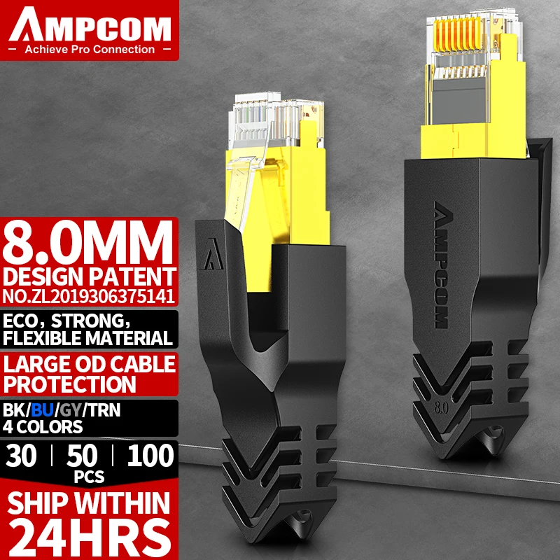 AMPCOM Ethernet сетевой кабель снятие натяжения сапоги RJ45 разъем охватывает 6 5/7 5/8 0 мм