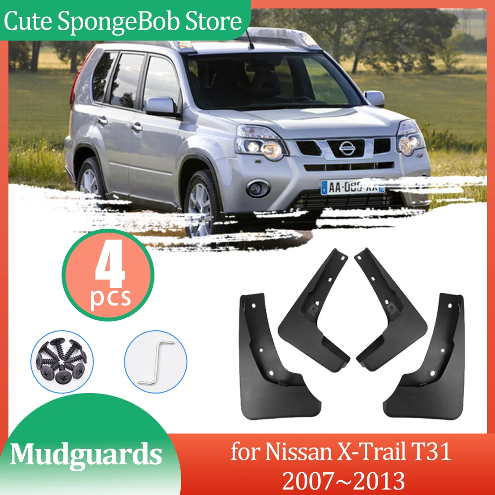 4 шт. автомобильных брызговиков для Nissan X-Trail T31 2007~2013 2008 2009 2010 2011 2012 расширители