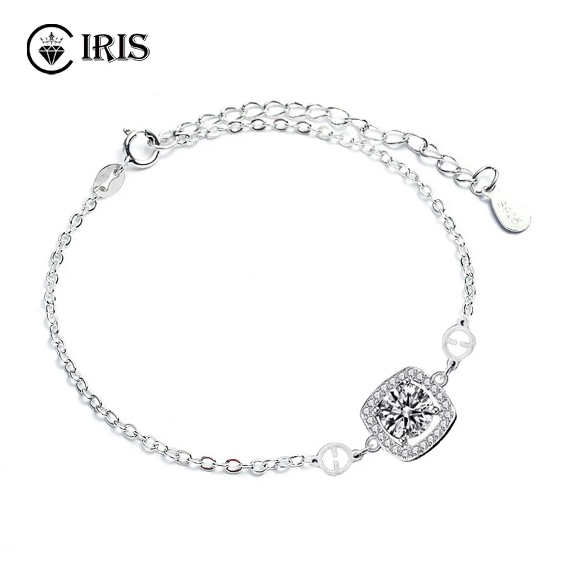 

925 Silver Moissanite Bracelet Women's Fashion Jewelry Square Bag Jewelry