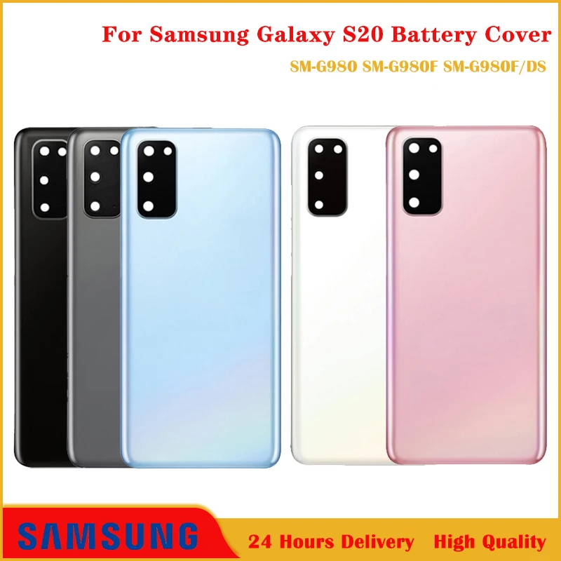 

Стеклянная задняя крышка батарейного отсека для SAMSUNG S20, запасная часть для телефона с рамкой для Galaxy S20 G980 G980F