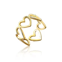s925 silver heart ring hollowed out ins 2022 jewelry love heart opening ring for women ins 2022 jewelry anillos gold filled gift