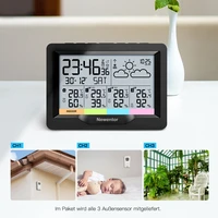 newentor q5 weather station with 3 sensors indoor outdoor digital weather station wireless forecast sensor hygrometer humidity