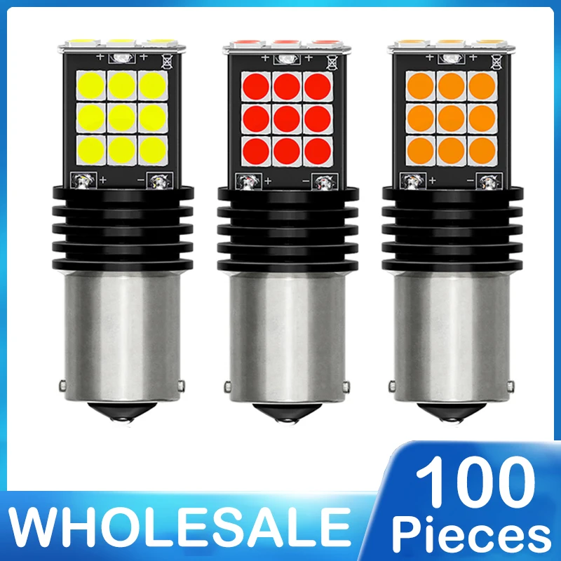 

100Pcs 1156 BA15S P21W 1157 P21/5W BAY15D 7443 W21/5W T15 W16W LED Car Tail Bulb Brake Light Reverse Turn Signal Parking Lamp