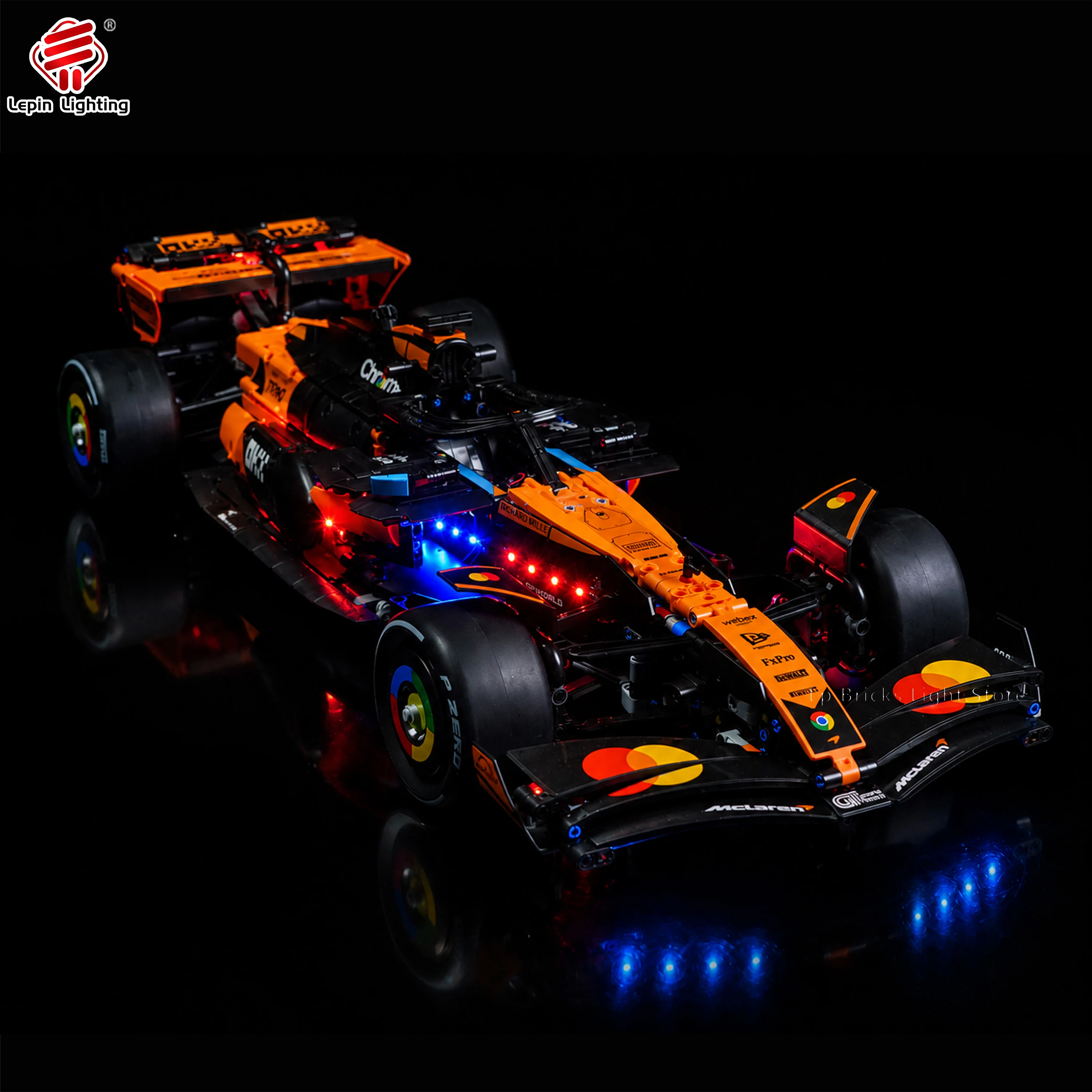 Фото Комплект светодиодных фонарей для модели Lego 42228 Technic McLaren MCL39 F1 (декоративная подсветка, модель в комплект не входит) №1