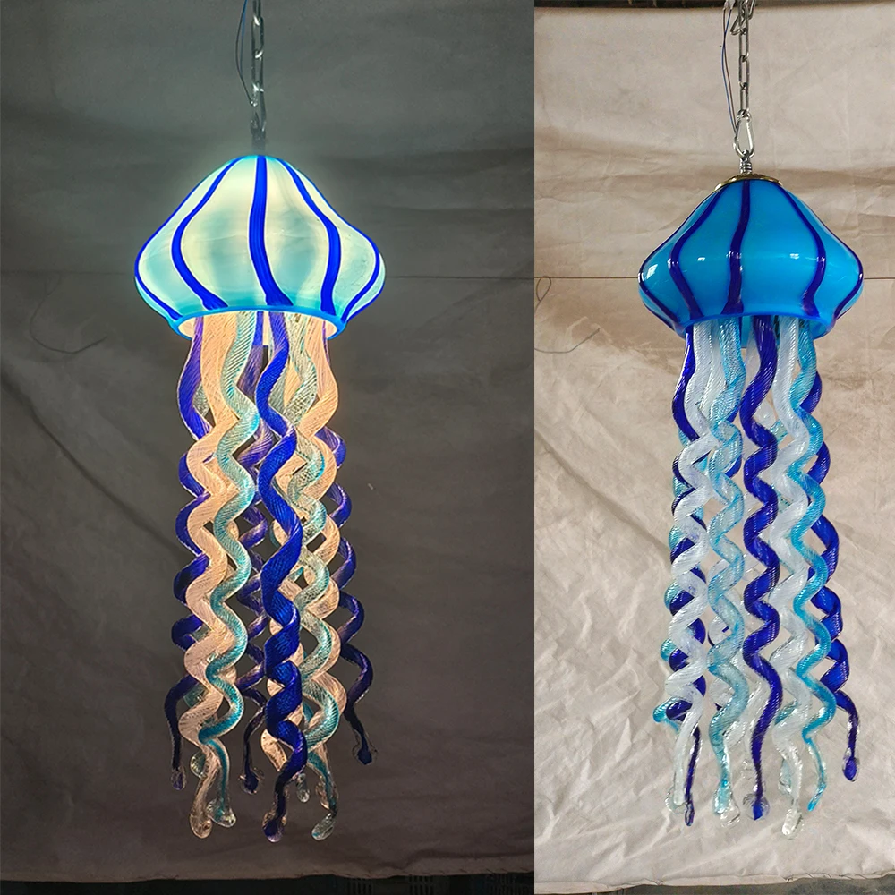 LONGREE стеклянная люстра с Медузой художественный декор Подвесная лампа из дутого
