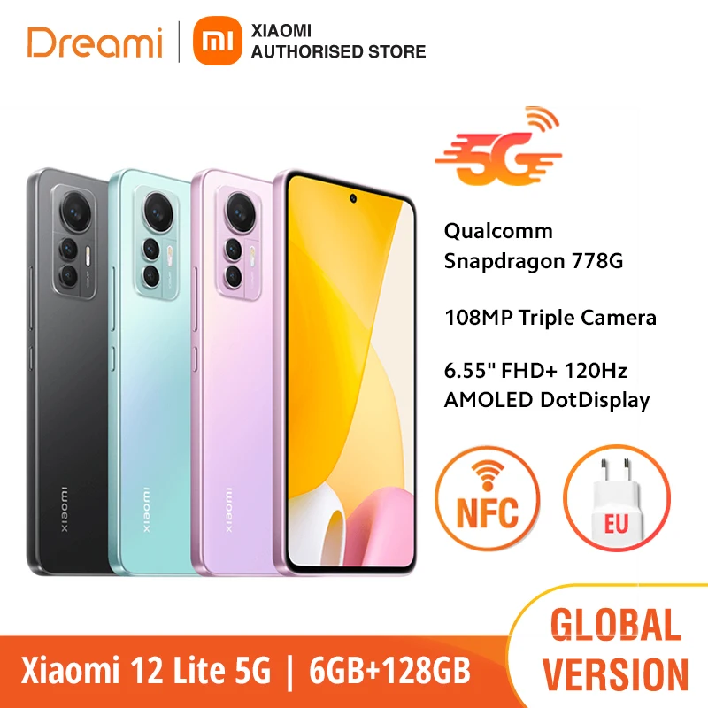 Global Version Xiaomi 12 Lite 5G | Snapdragon® 778G 5G | Studio-level 108MP triple camera | 20Hz AMOLED display main product image