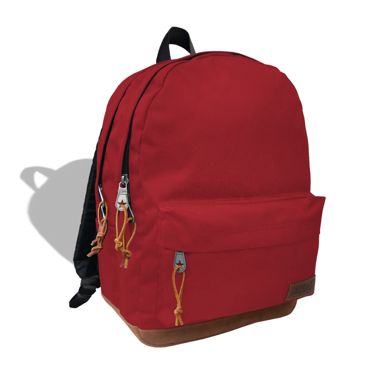 Jacbag Leather Base Quality Two Compartments Laptop Compartment Zippered Front Pocket School Bag Adjustable Strap Poshnmore Back