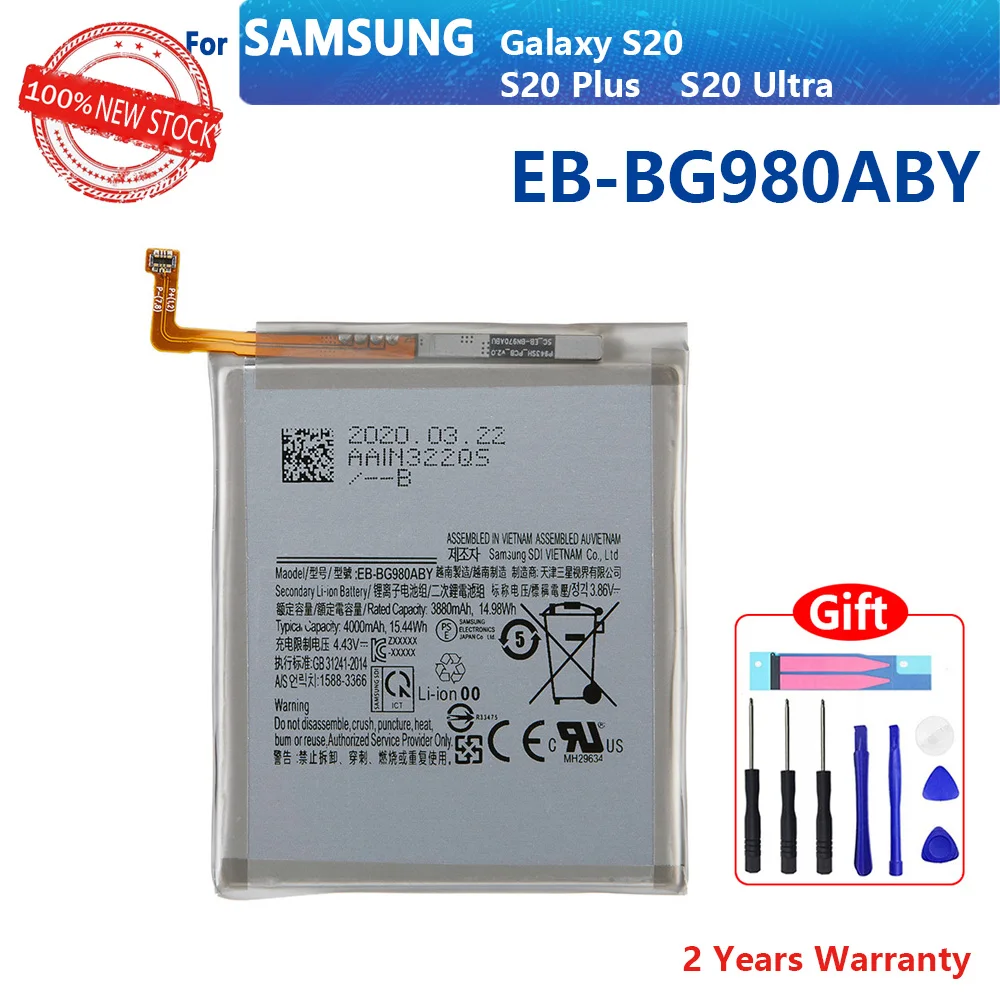 

Оригинальный телефон для Galaxy S20, аккумулятор для S20 + S20 PLUS, аккумулятор для S20 ultra, батареи + бесплатные комплекты
