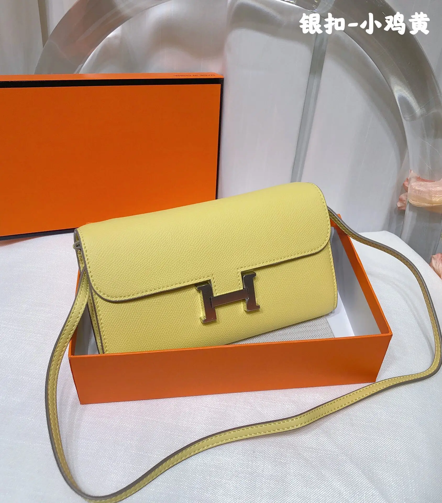 Длинный КошелеК Aimajia Kangkang С Рисунком Ладони Из НатуральНой Кожи Курино-желтого