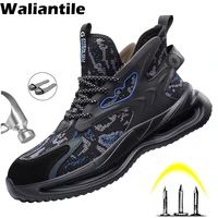waliantile fashion design safety boots for men male daily casual anti smashing construction work boots non slip sfety shoes men