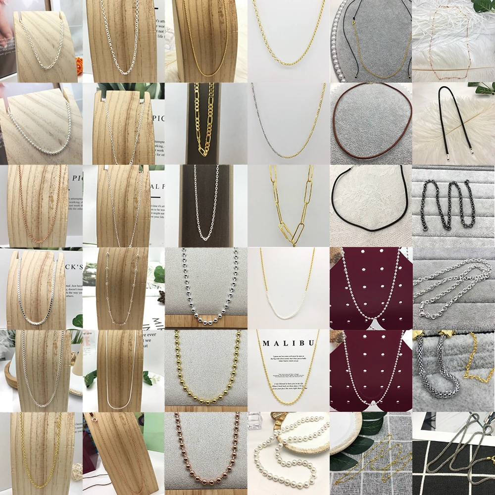 

2022 New 100% High Quality S925 Sterling Silver Basic Necklace Series Women Couple Fashion Simple Diy Exquisite Jewelry Gifts