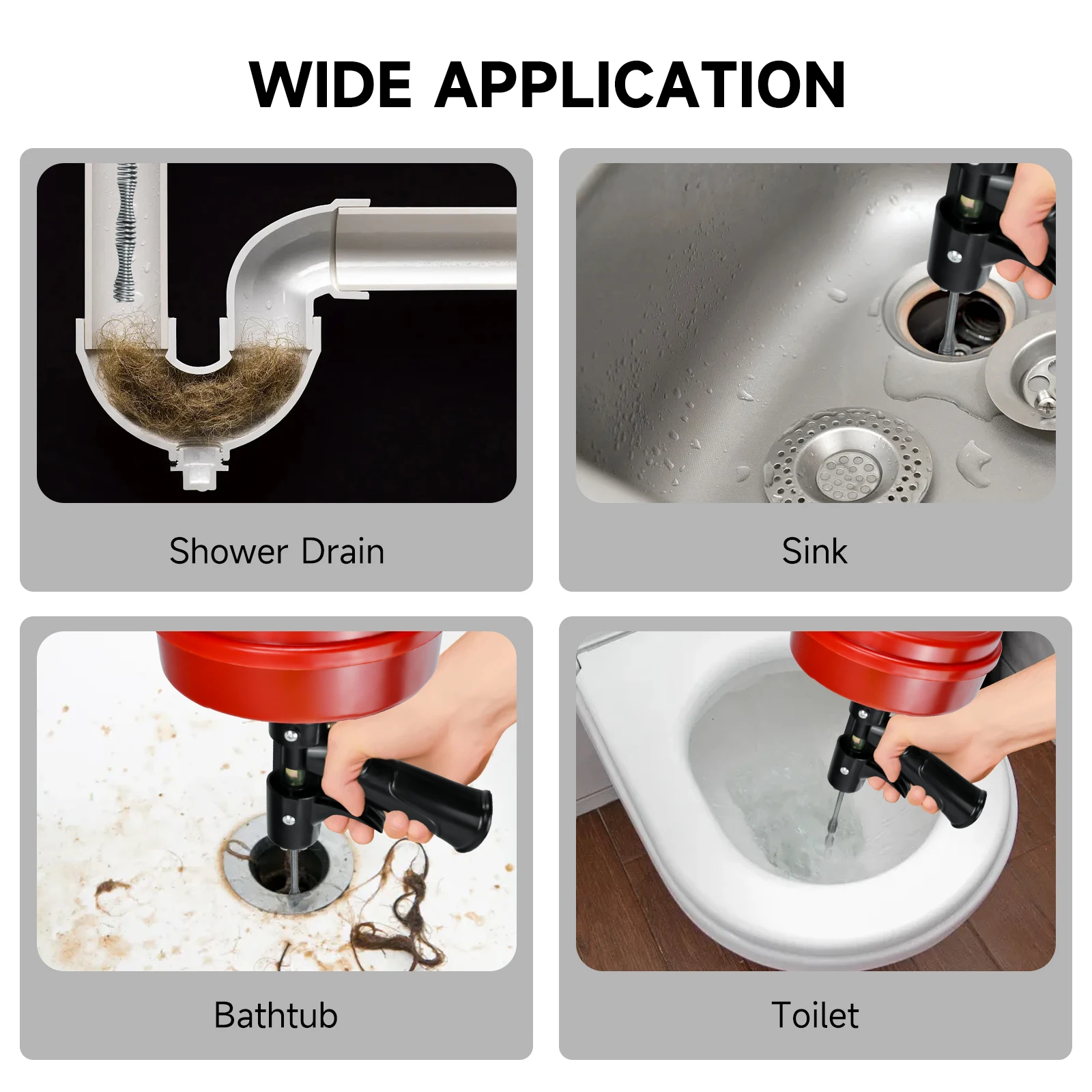 Сливной шнек 33 фута сверхмощный сливной для слива труб