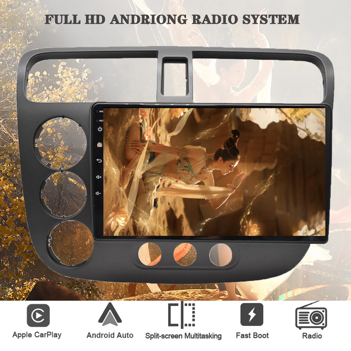Car Radio Stereo Casette For Honda Civic 2000 2002 2004 2006 Android 11 Multimedia Player Navigation GPS DVD Tape Recorder