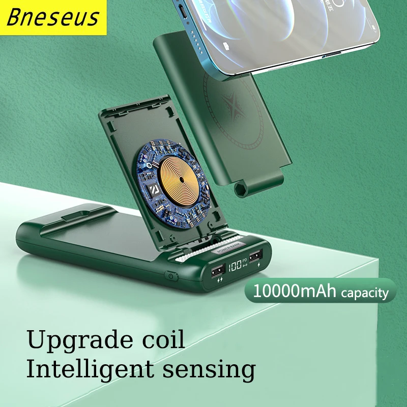 10000mAh Magnetic Wireless Power Bank 22.5W Fast Charging External Auxiliary Battery For iPhone 12 13 14 Macsafe Powerbank