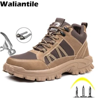 waliantile safety boots for men male anti smashing steel toe work shoes outdoor non slip indestructible safety work boots shoes